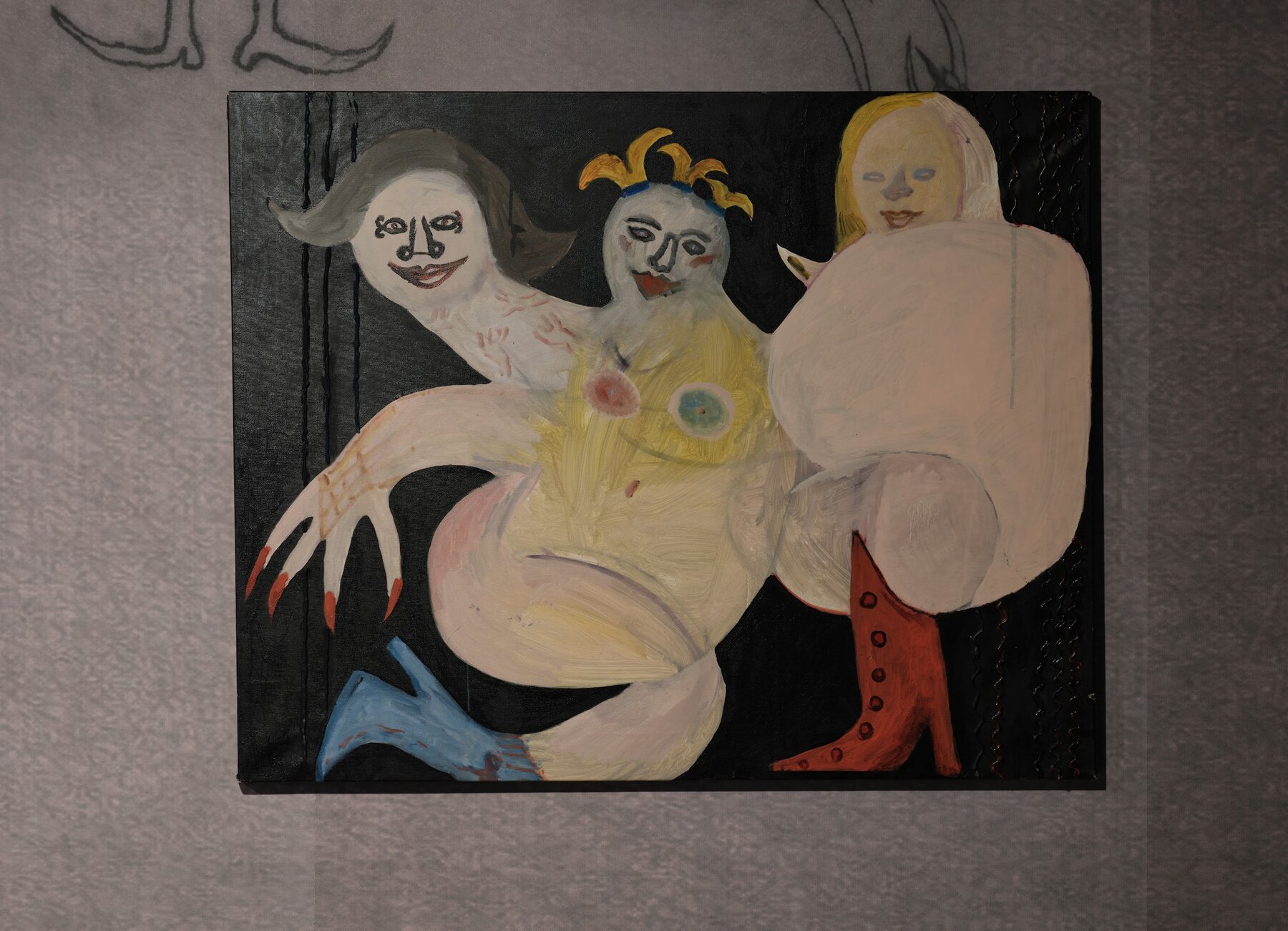 Womans — 100×90 cm, acrylic, glue, canvas, 2023. Kyiv