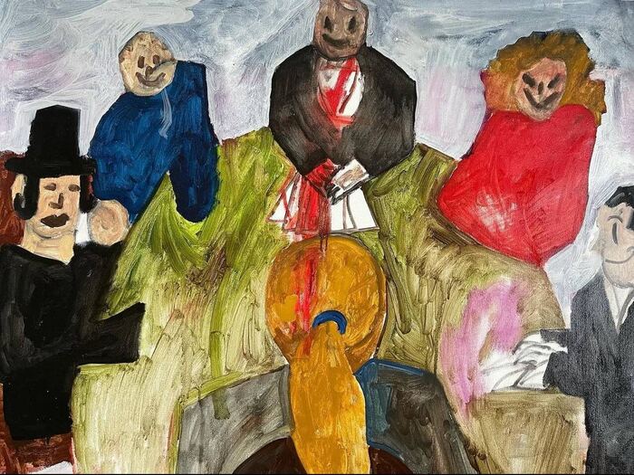 Players — 2023, oil on canvas without stretcher bar