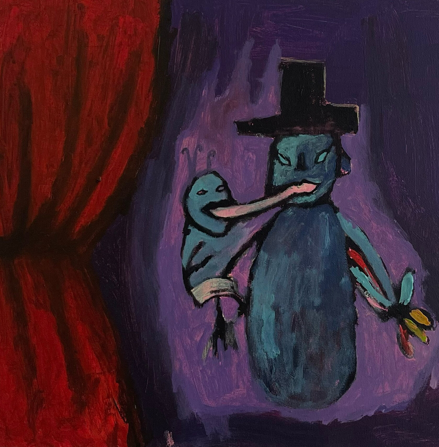 His voice — 30×30 cm, acrylic on canvas