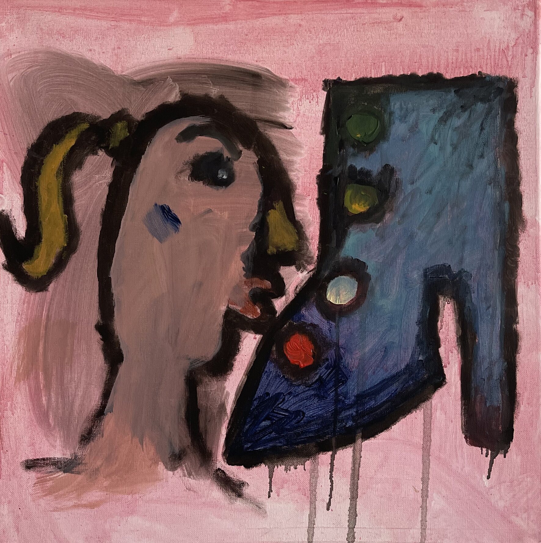 Kiss my heel — 50×50 cm, acrylic on canvas