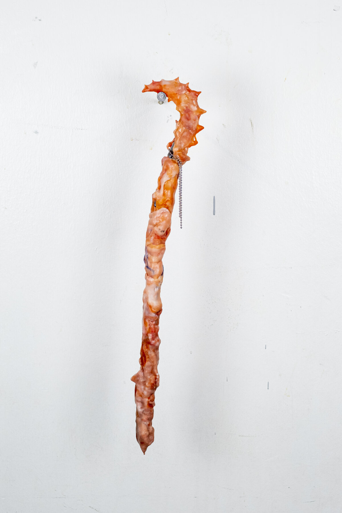 Sickle — 2023, metal, plastic, chain, sickle, 30×8×4 cm